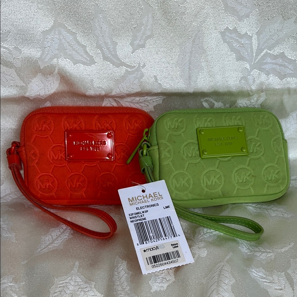 Michael Kors Orange & Green Wristlet - Picture 2 of 12